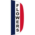 "FLOWERS" 3' x 8' Stationary Message Flutter Flag